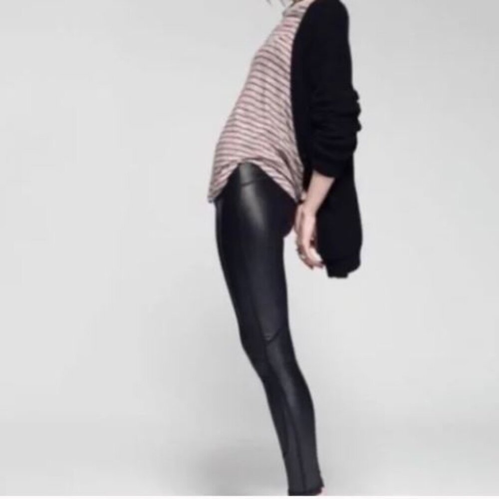 Off Duty by Joe's jeans Kaytya black coated leggings L NWT